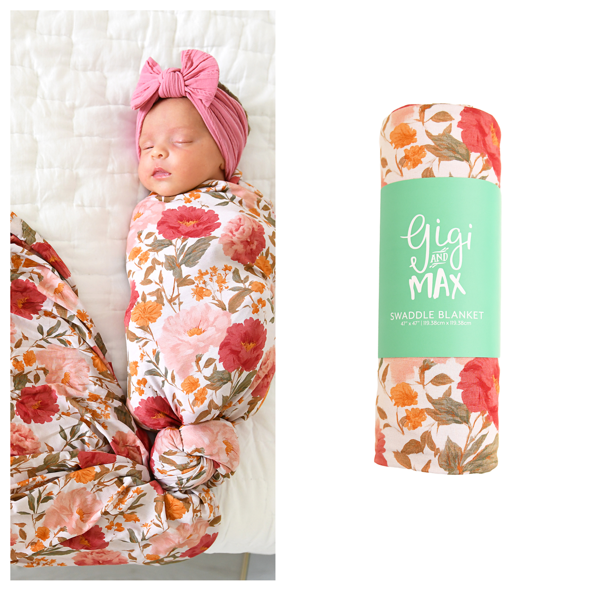 Felicity SWADDLE Floral Bamboo Baby Blanket Coming Home Gift