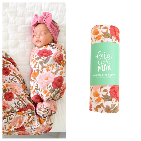 Felicity SWADDLE Floral Bamboo Baby Blanket Coming Home Gift