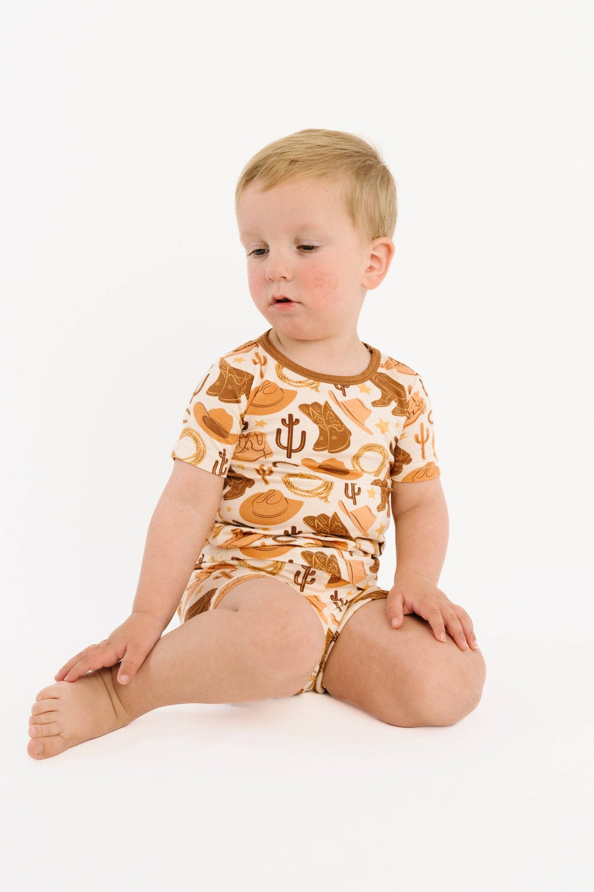 Cowboy Bamboo Shorts Set