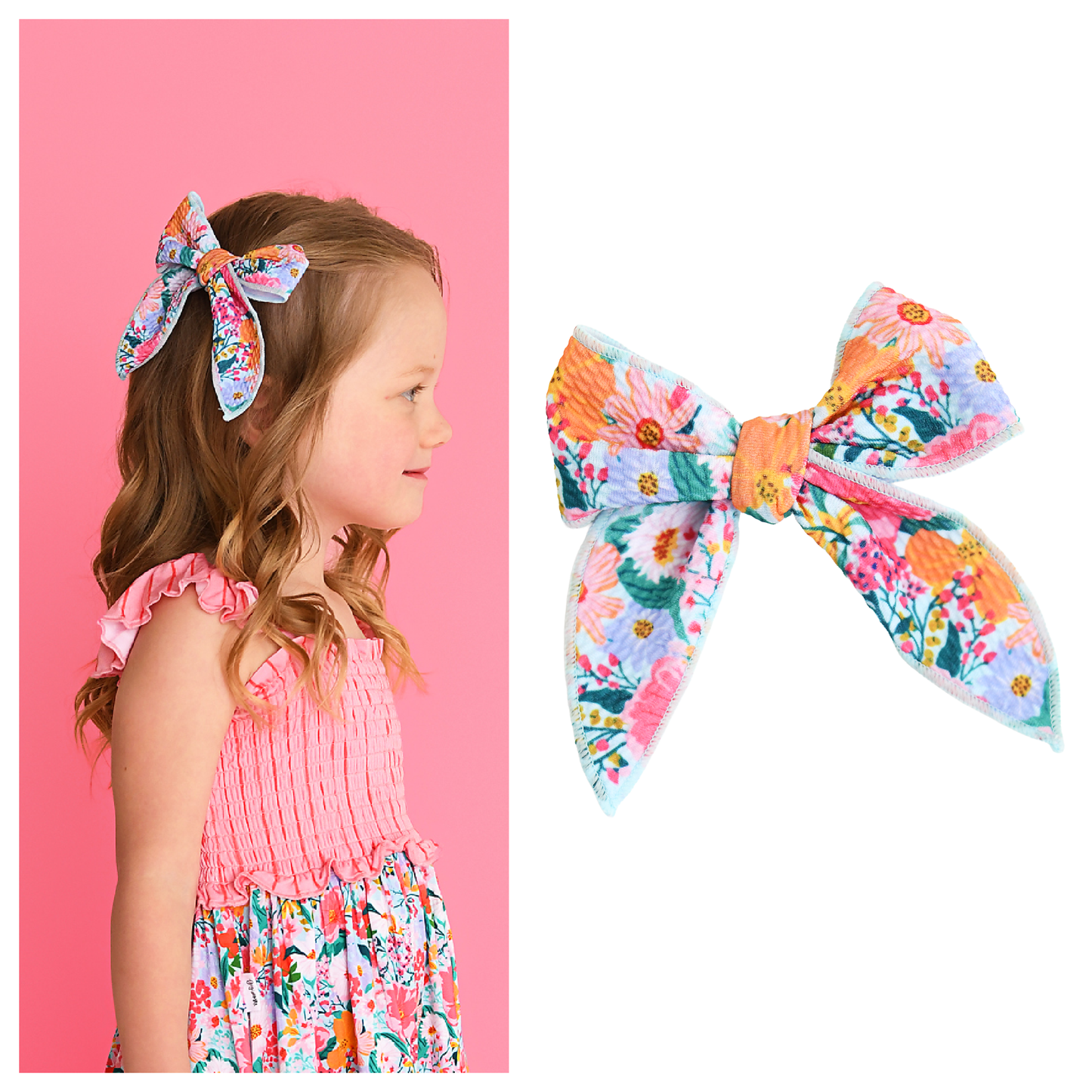 Cecelia Floral CLIP BOW Toddler Hair Accessories