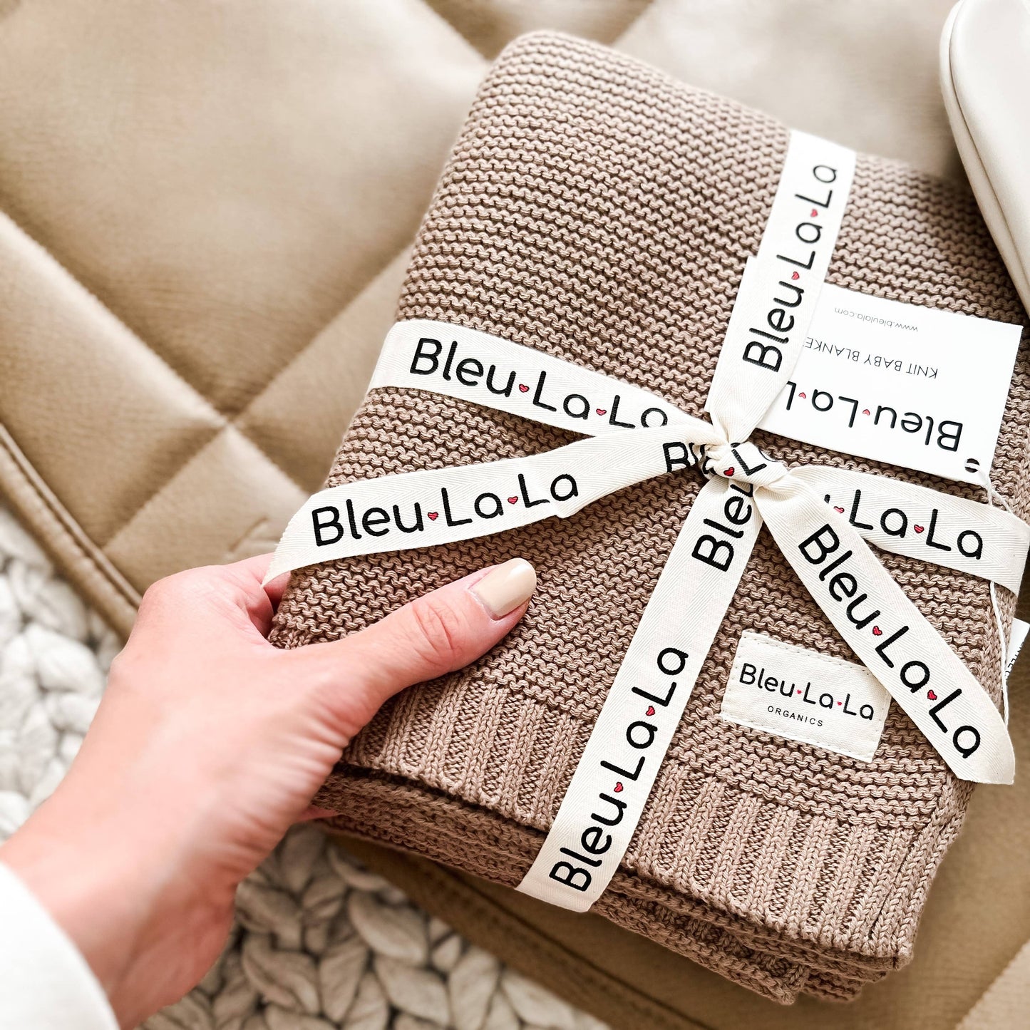 Heritage Knit 100% Organic Cotton Swaddle Baby Blanket