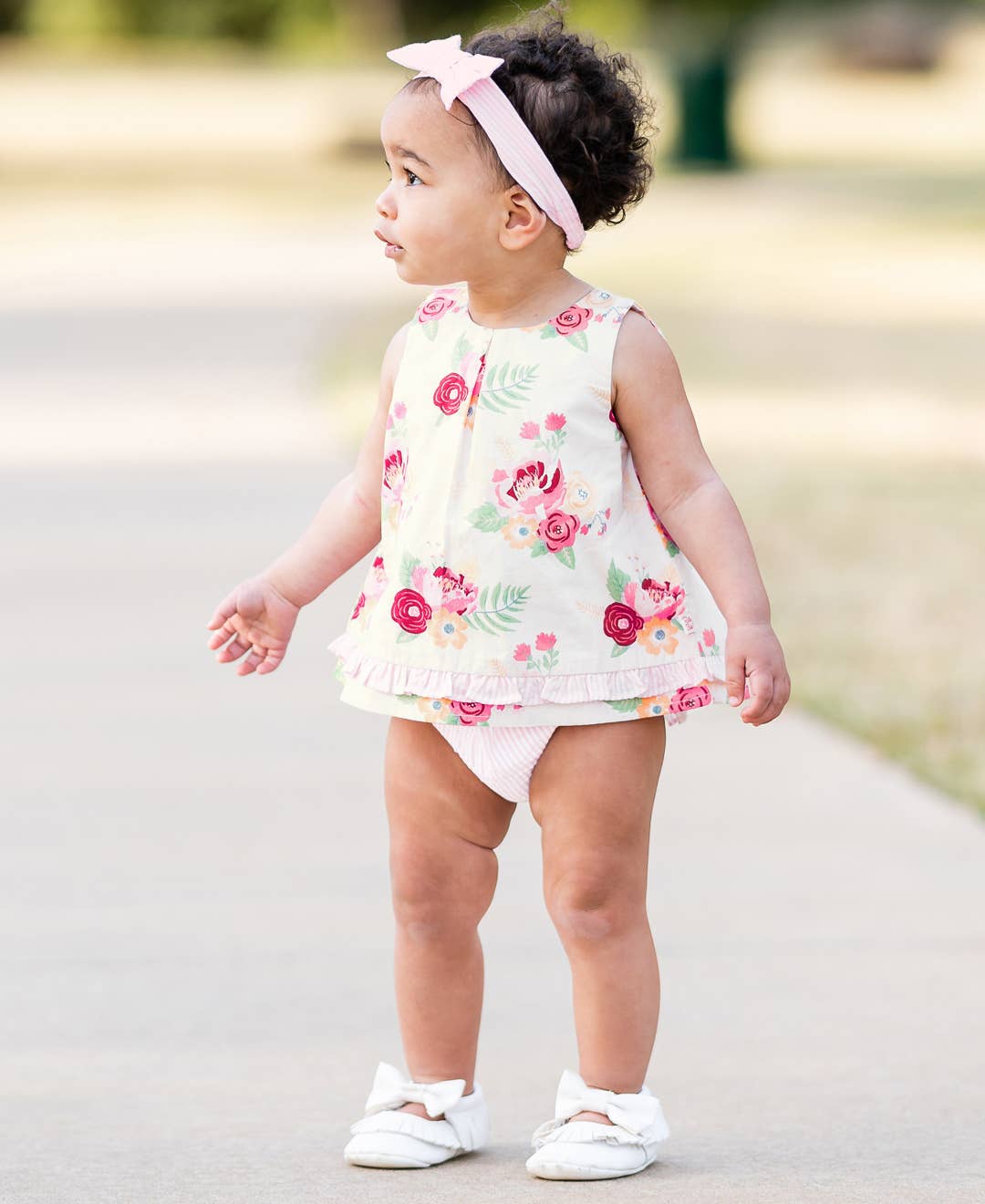 Girls Pink Seersucker Woven Headband
