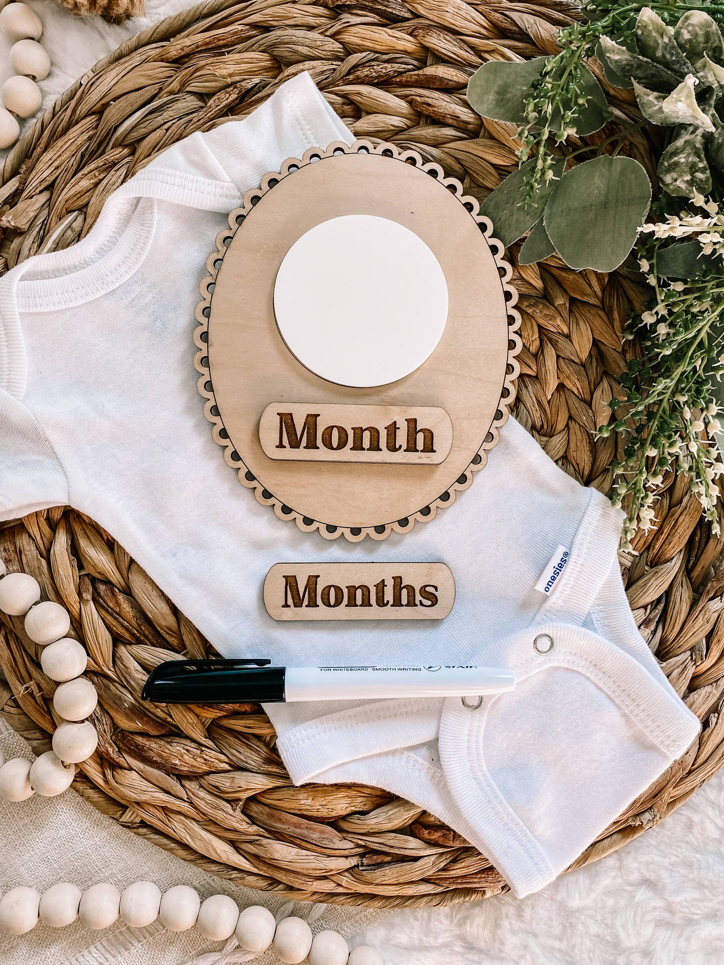 Scalloped Edge Monthly Milestone Dry Erase Sign