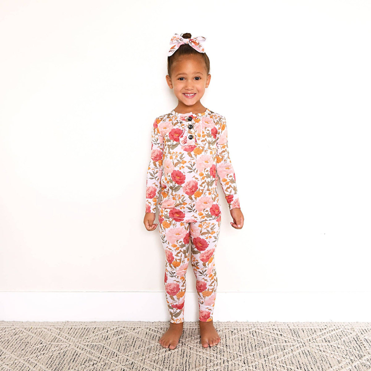 Felicity RUFFLE TWO PIECE Bamboo Floral Kids Girls Outfit