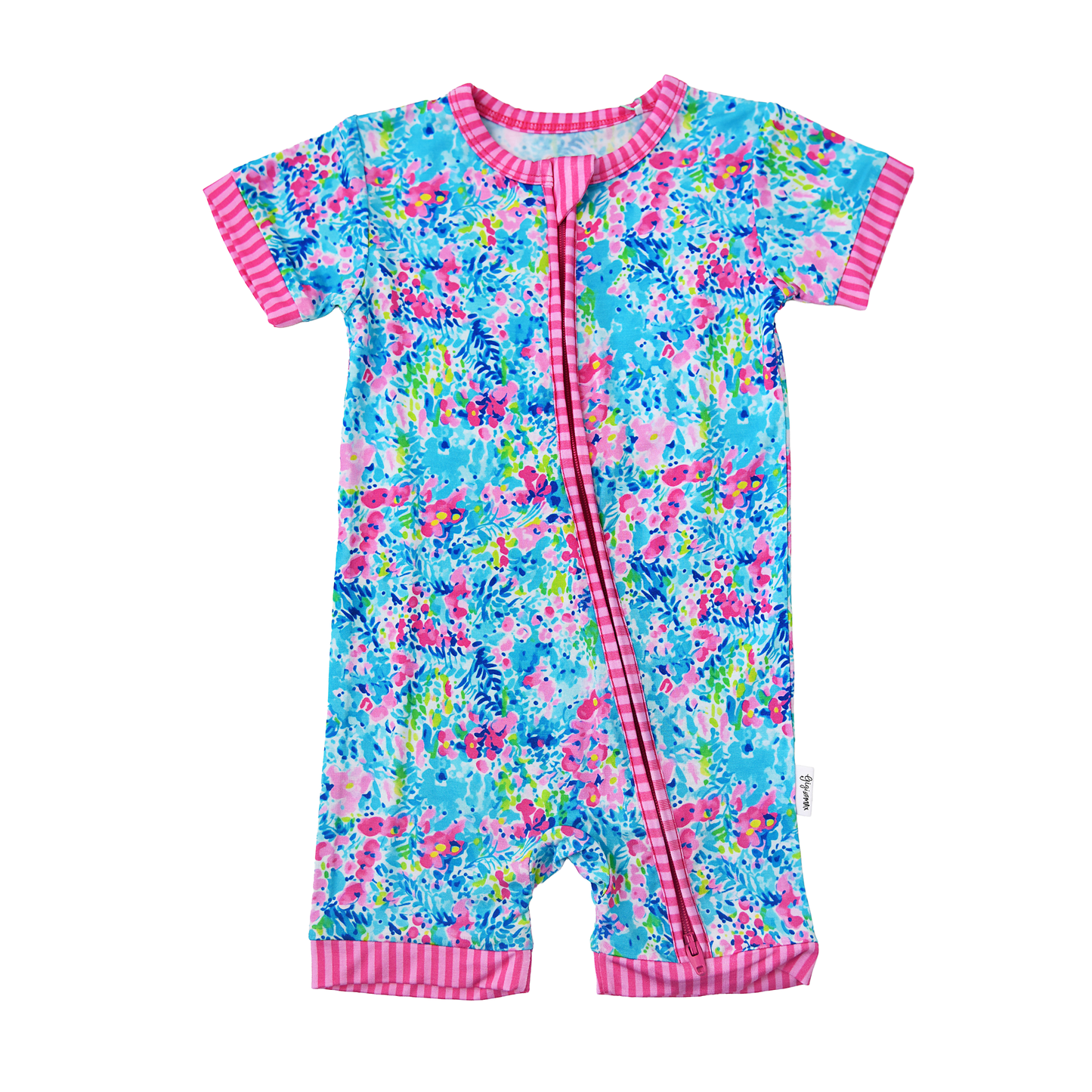 Ella SHORTY ZIP Bamboo One Piece Floral Baby Outfit