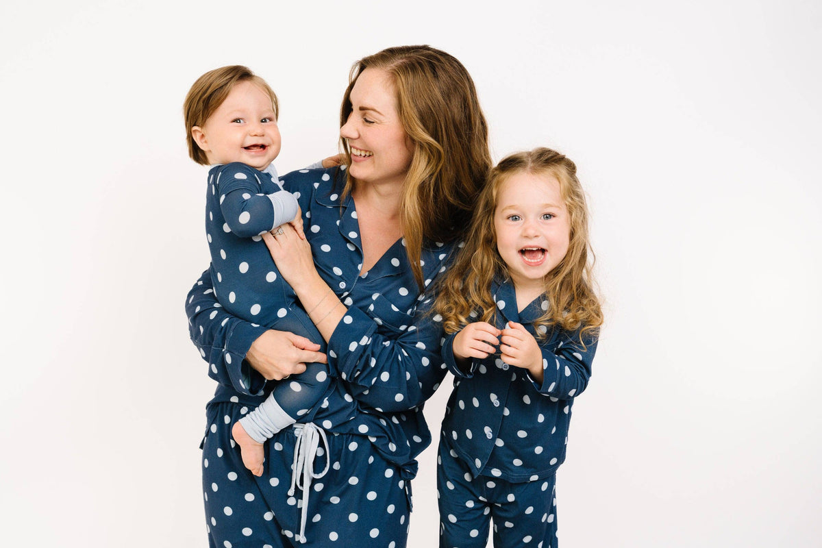 Navy Polkadot Bamboo Sleeper