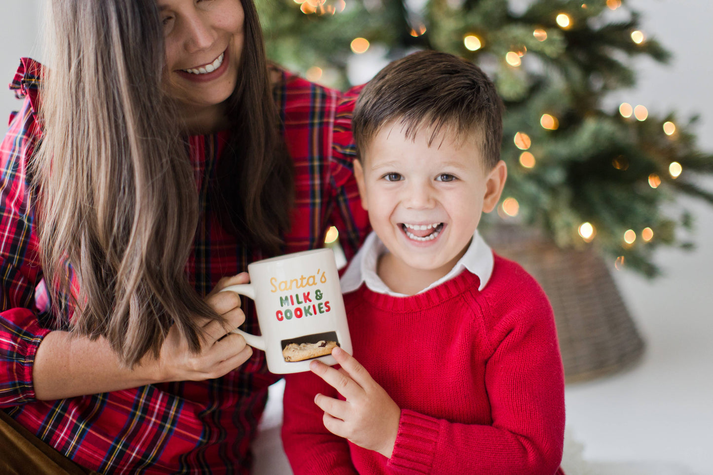 Santa’s Milk & Cookies Christmas Ceramic Mug, White