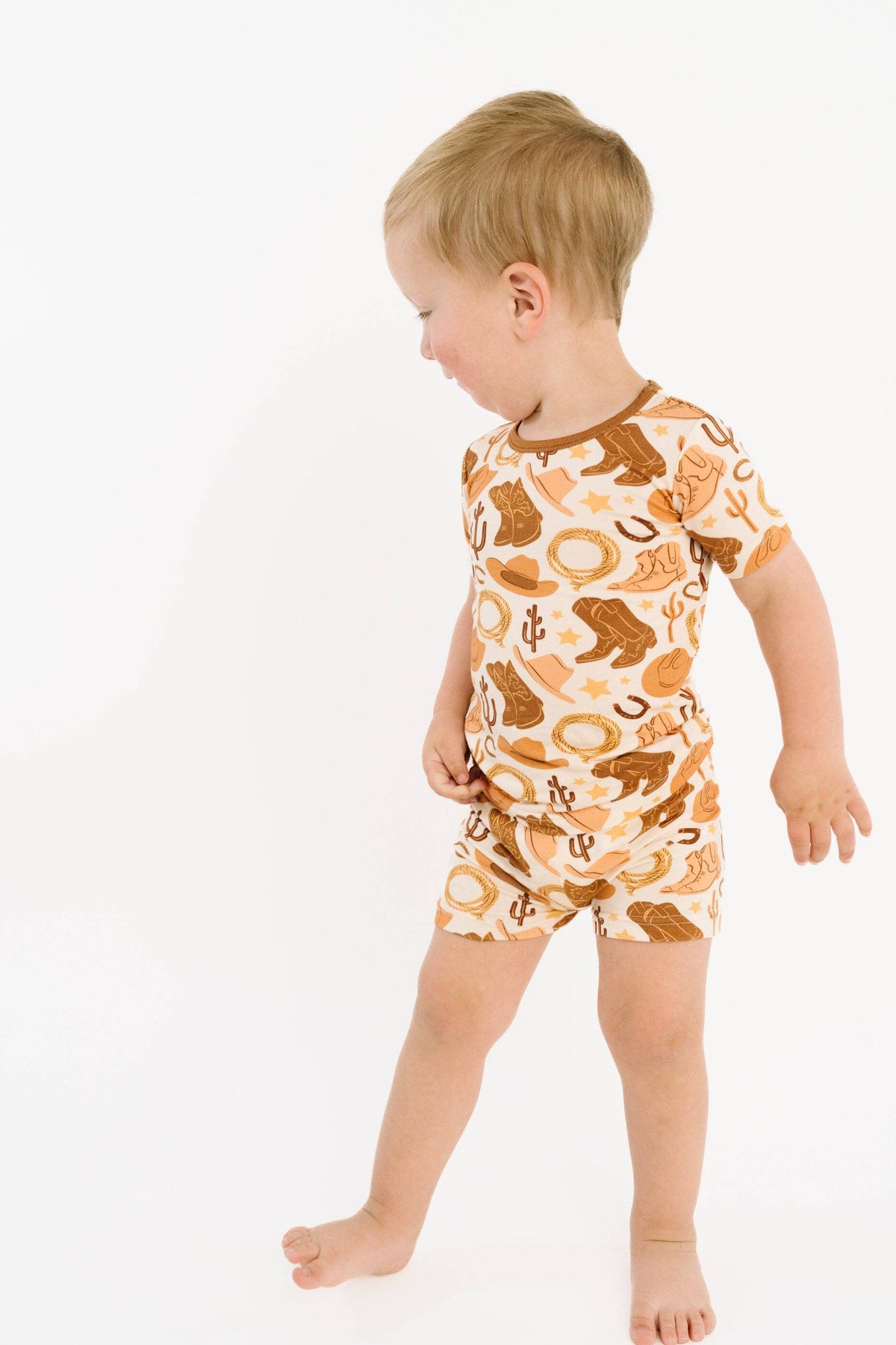 Cowboy Bamboo Shorts Set
