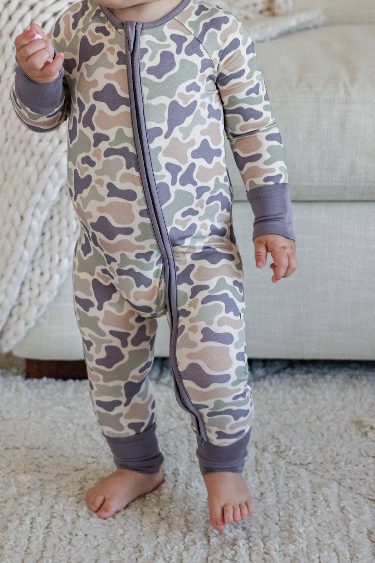 Convertible Zip Romper | Camo Cutie