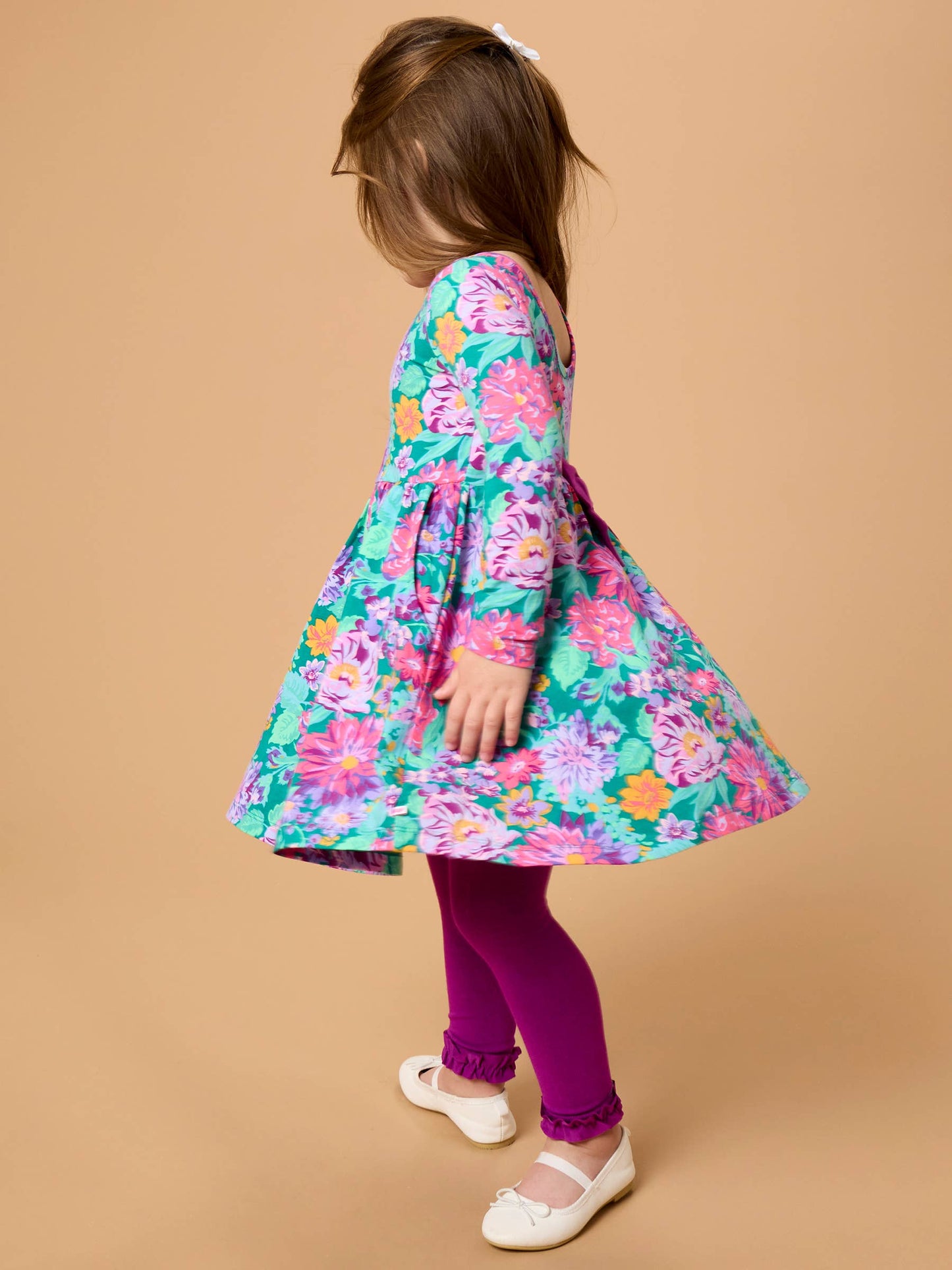 Girls Plum Tart Footless Ruffle Tights