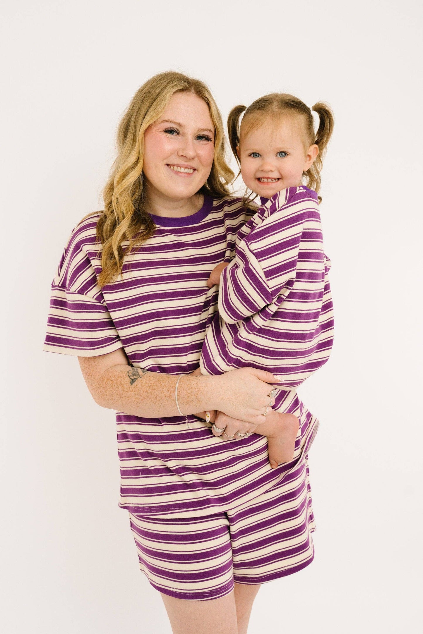 Women's Plum Stripe Slouchy Set