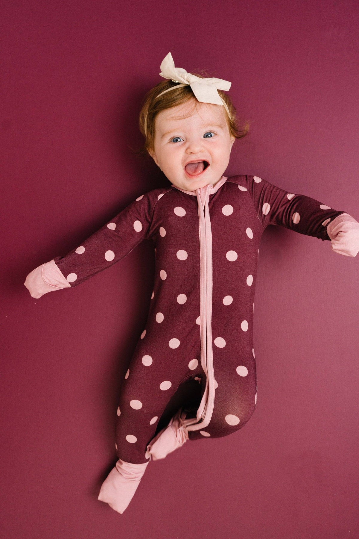 Mulberry Polkadot Bamboo Sleeper