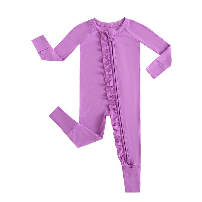 Luxie Lavender Ruffled Convertible Romper I Micropreemie