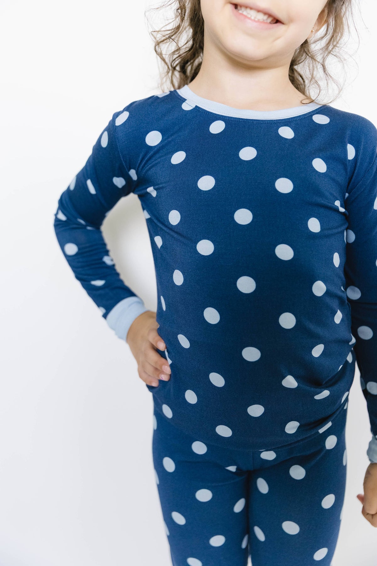 Navy Polkadot Bamboo Set