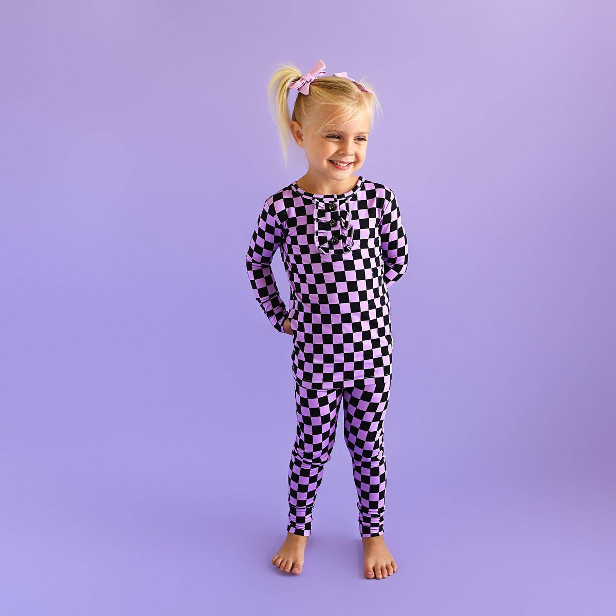 Hadley RUFFLE TWO PIECE Bamboo Halloween Checks Outfit