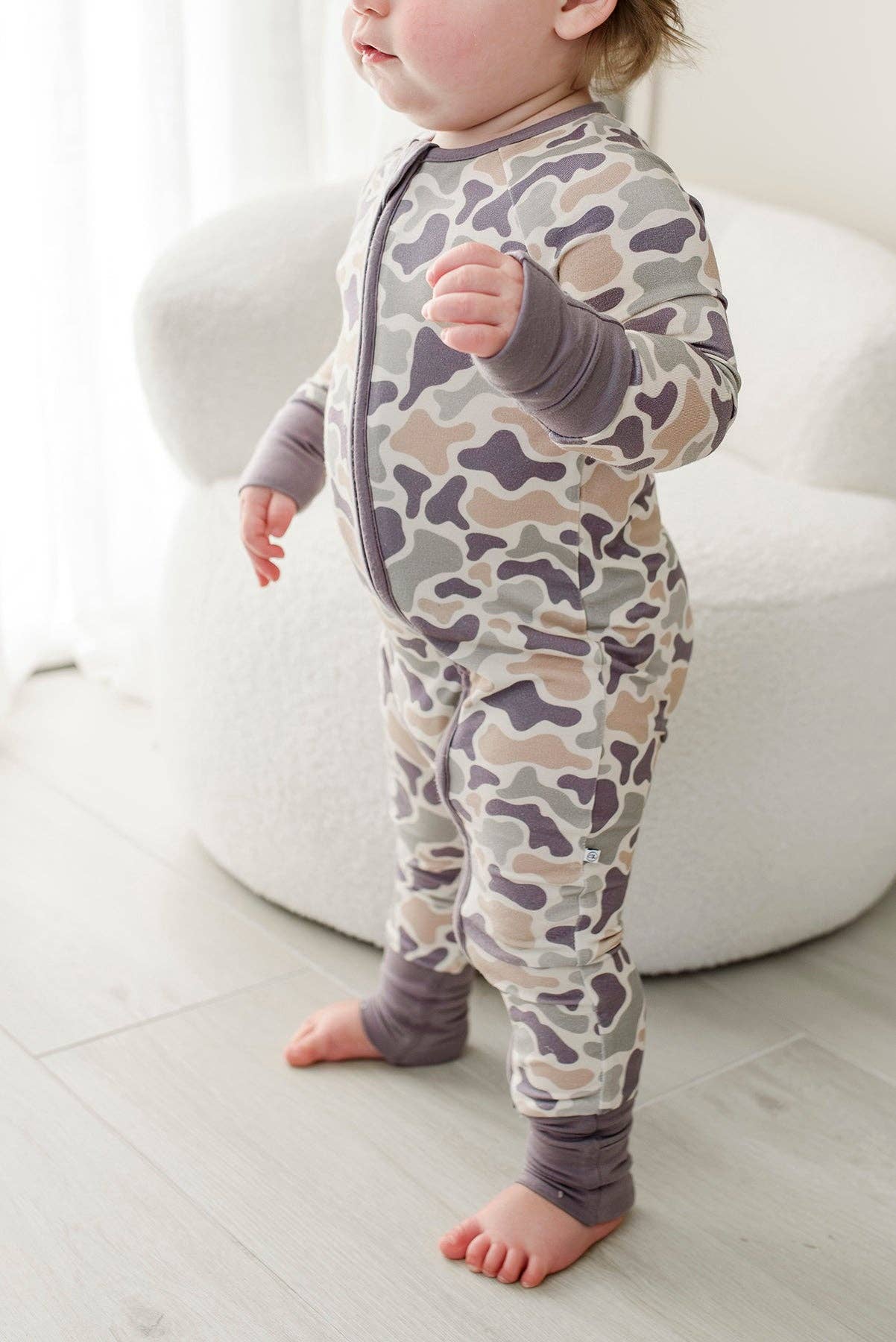 Convertible Zip Romper | Camo Cutie