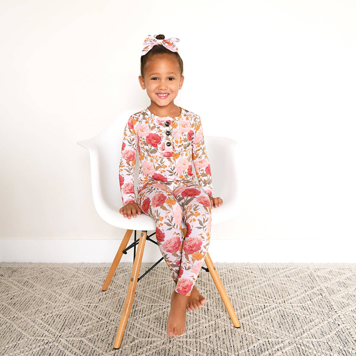 Felicity RUFFLE TWO PIECE Bamboo Floral Kids Girls Outfit