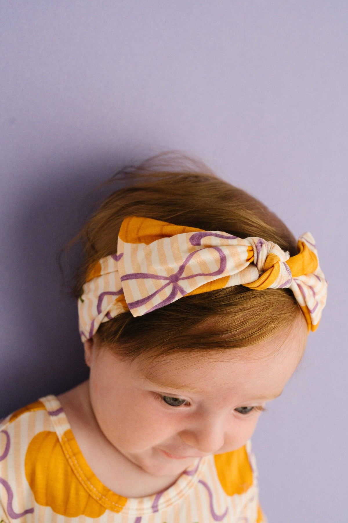 Pumpkin & Bows Bamboo Headband
