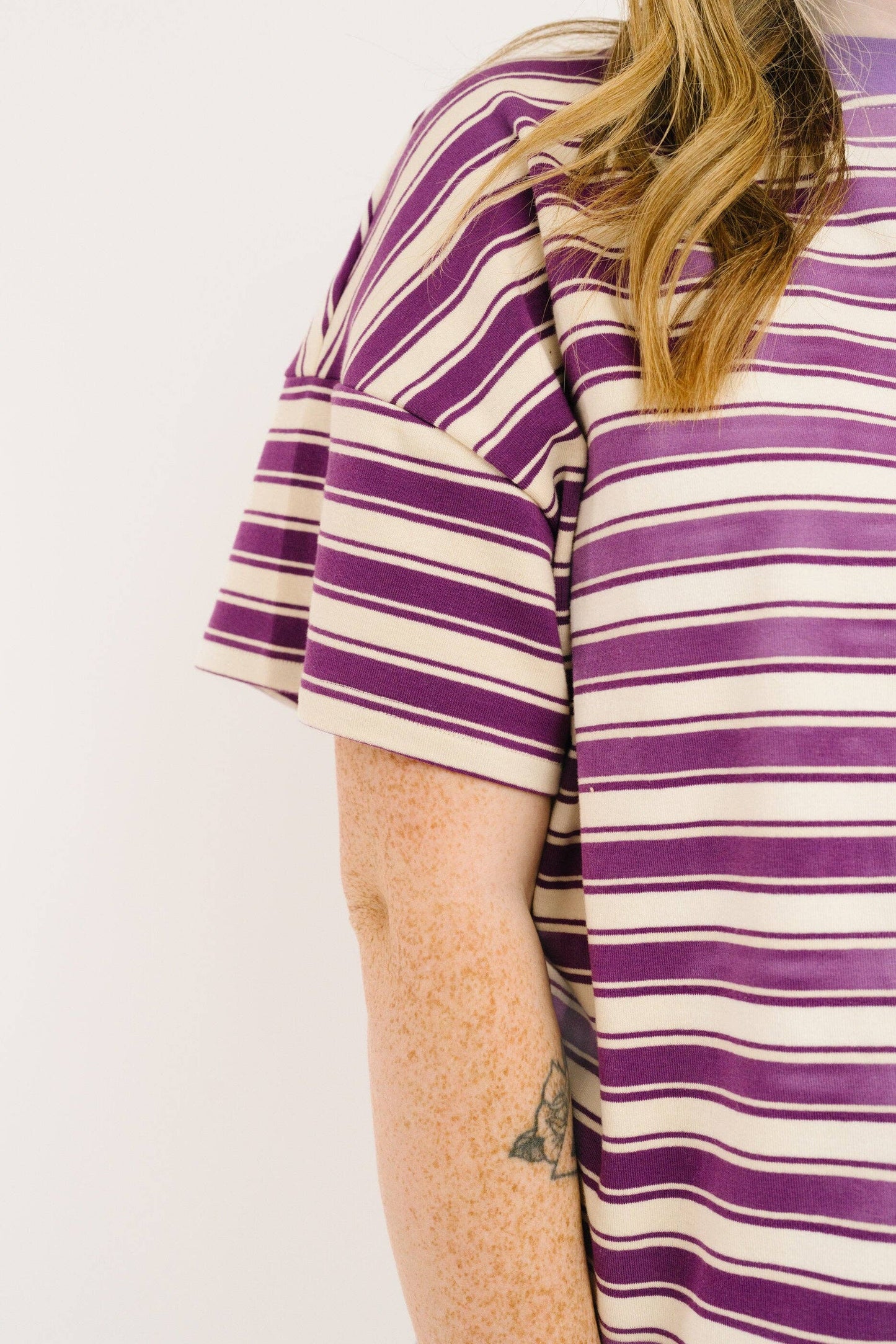 Women's Plum Stripe Slouchy Set