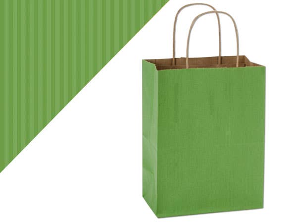 Recycled Shadow Stripe Kraft Paper Retail Shopping Bags
