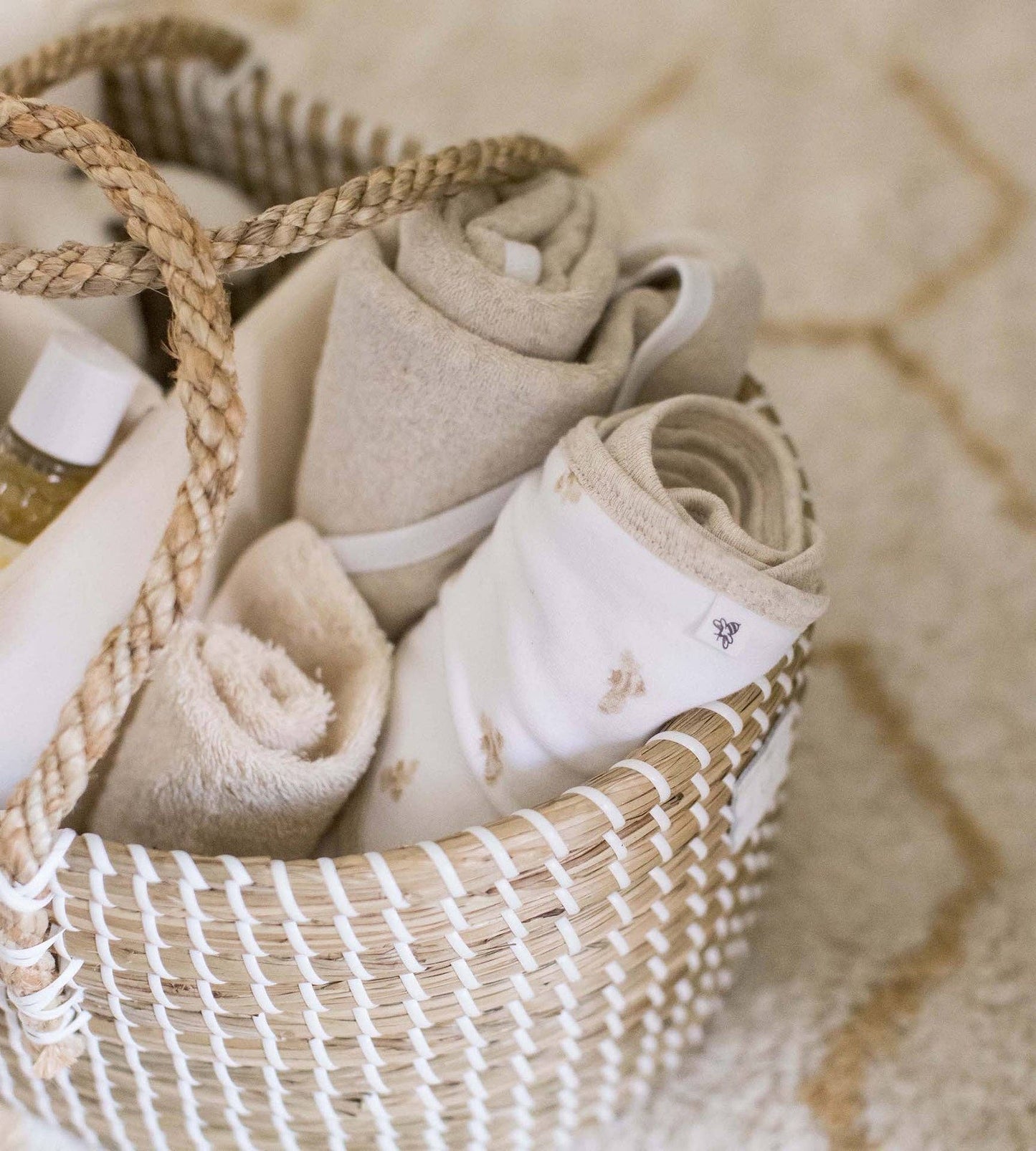Set of 3 Golden Bee Knit Terry Washcloths