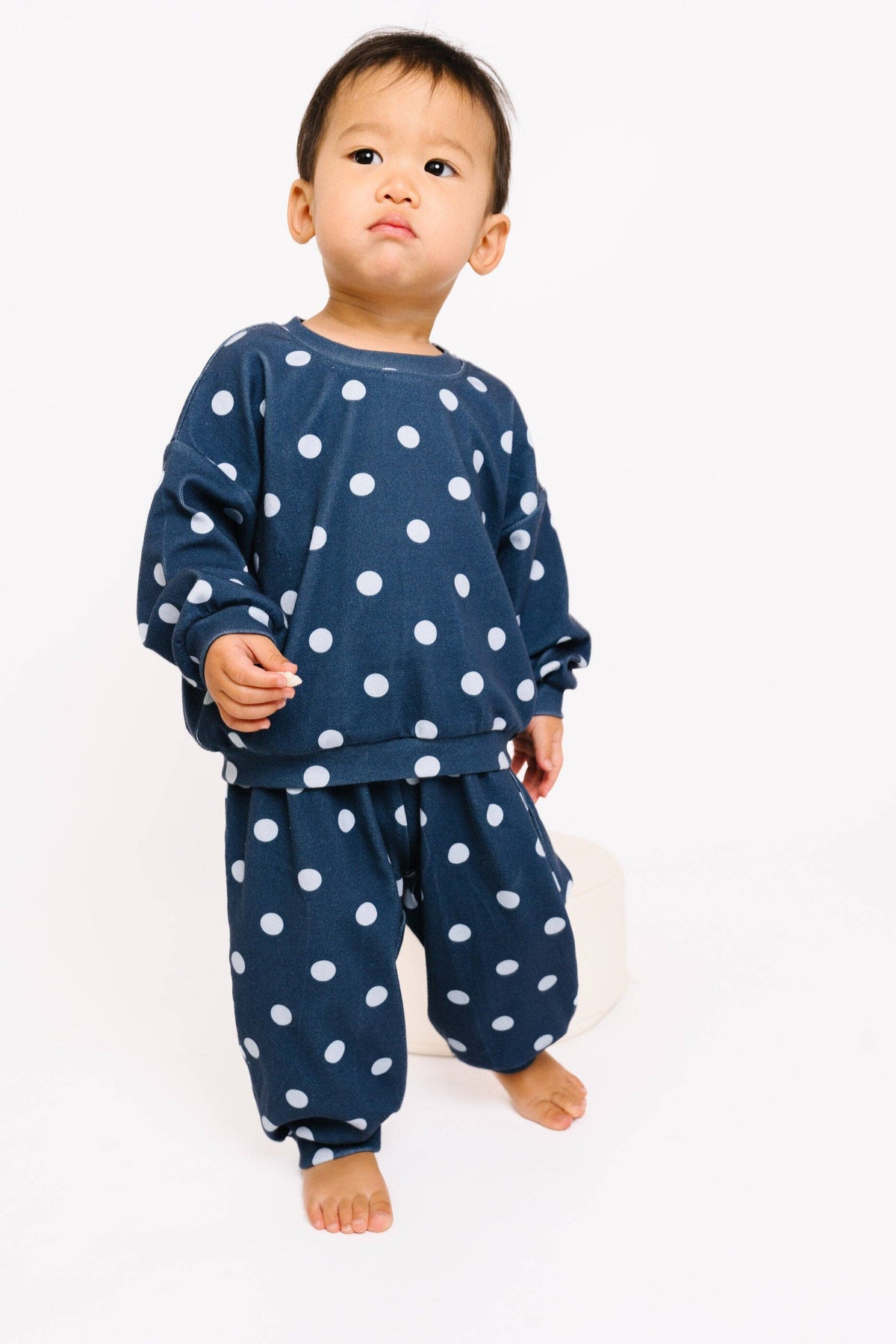 Navy Polkadot Sweatsuit