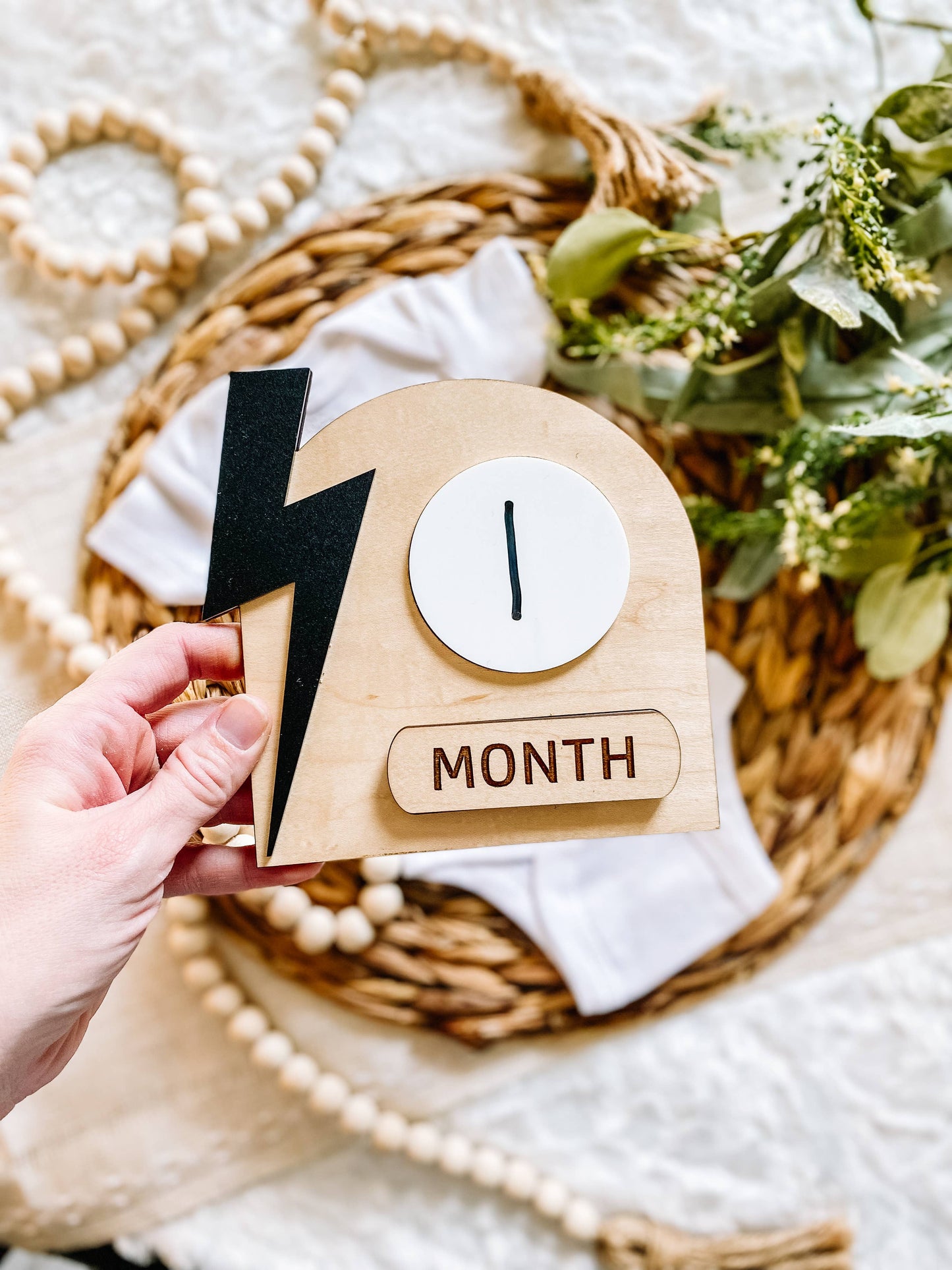 Lightning Bolt Monthly Milestone Dry Erase Sign