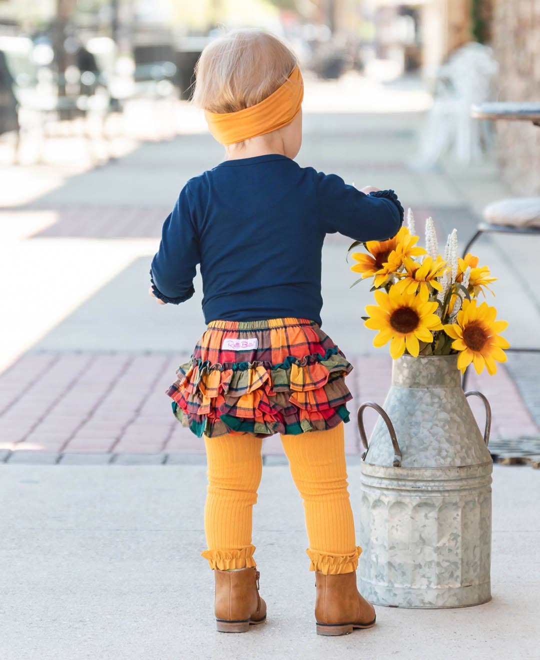 Girls Honey Rib Knit Footless Ruffled Tights