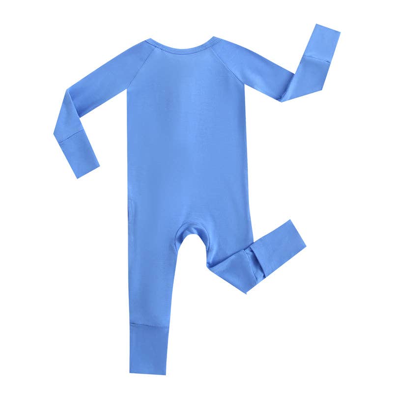 Pure Blue Zippered Romper NICU Micro-Preemie Sleep & Play