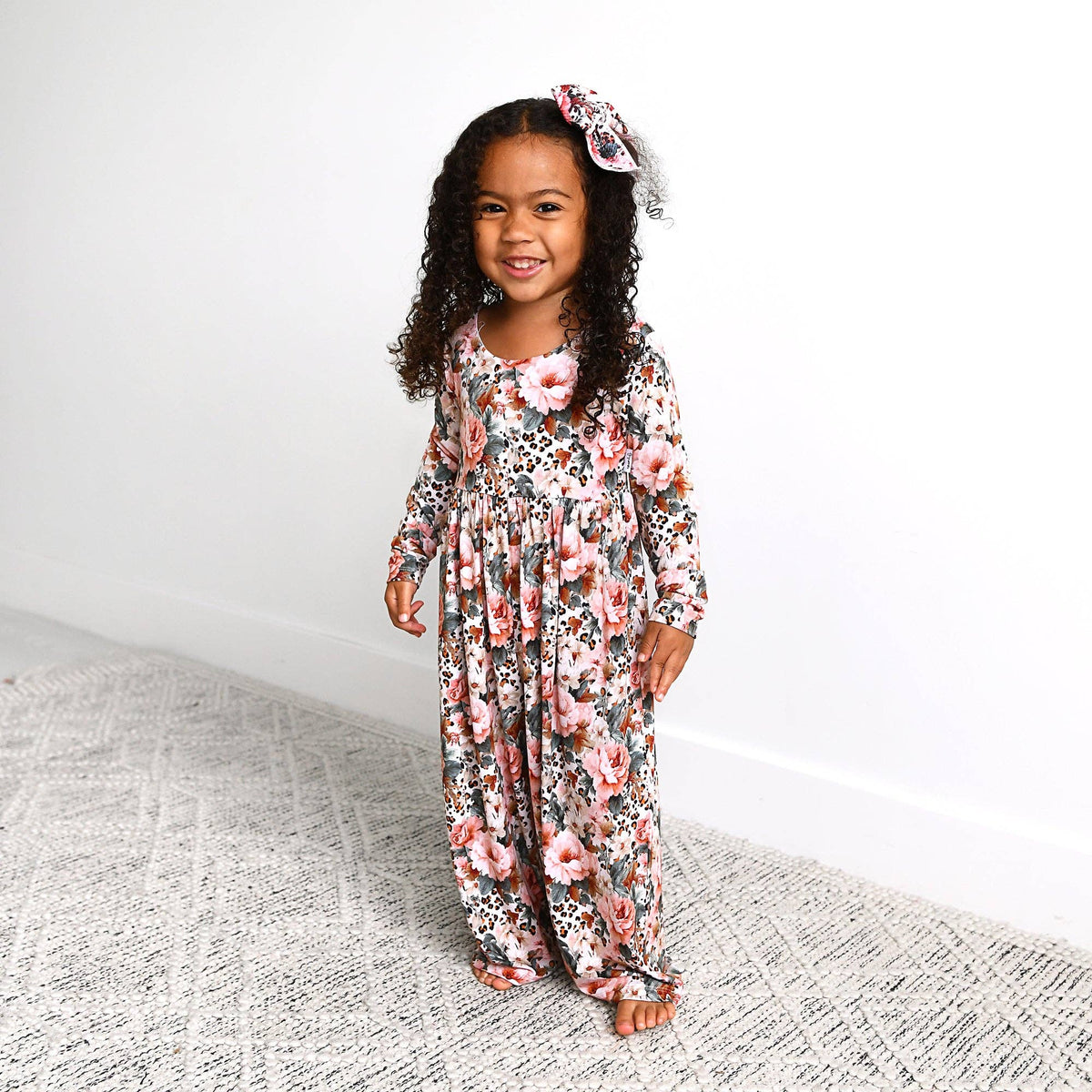 Laura WIDE LEG ROMPER Bamboo Floral Kids Clothing Outfit