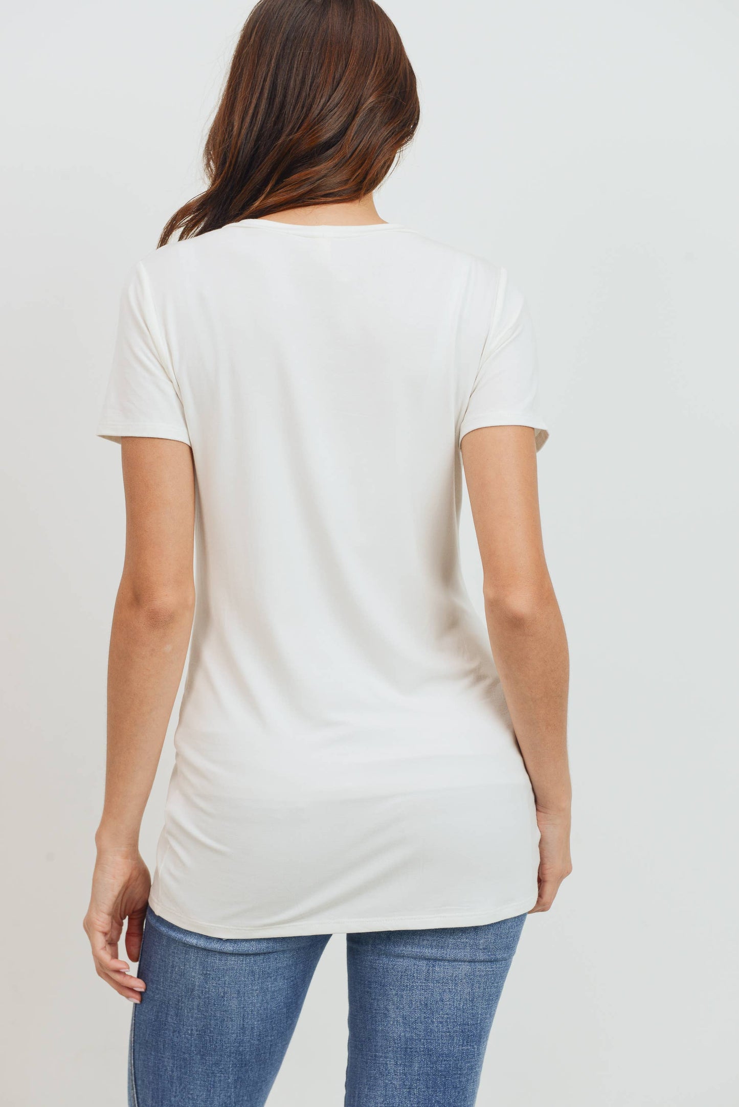 Maternity Basic Crew Neck T-Shirt - Fitted Short Sleeve Tee
