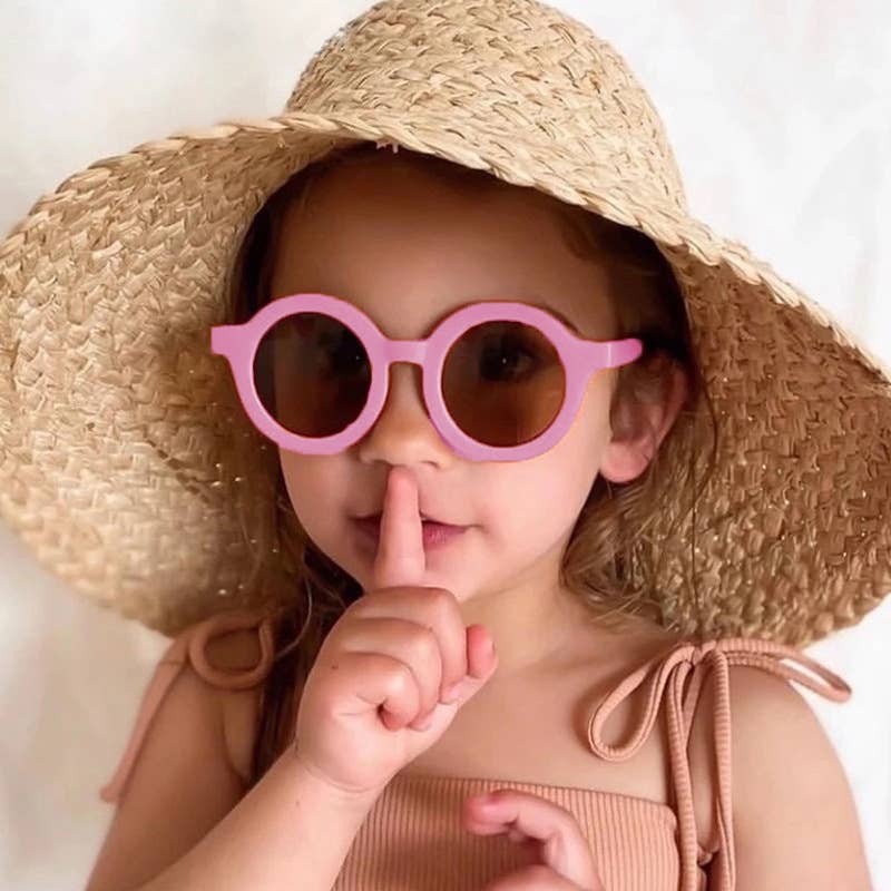 Kids Sunglasses - Pink (Round)