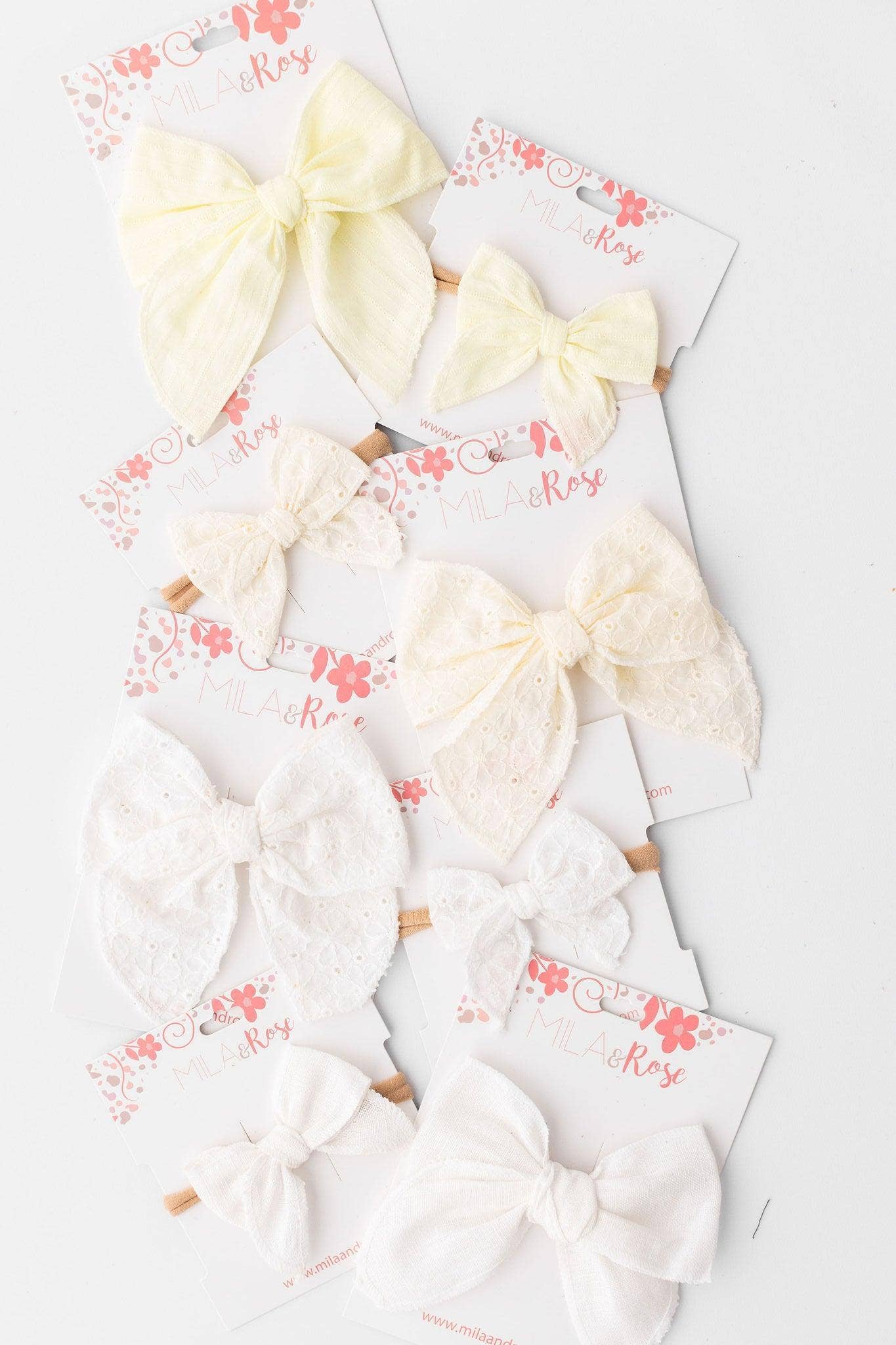 Classic Hair Bow - White