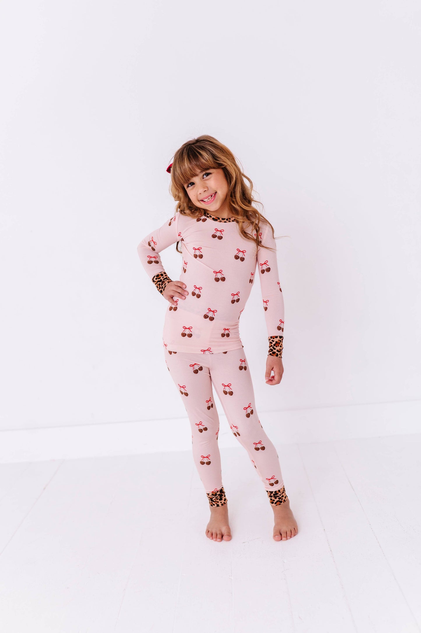 Leopard Love Valentine Kids Pajamas