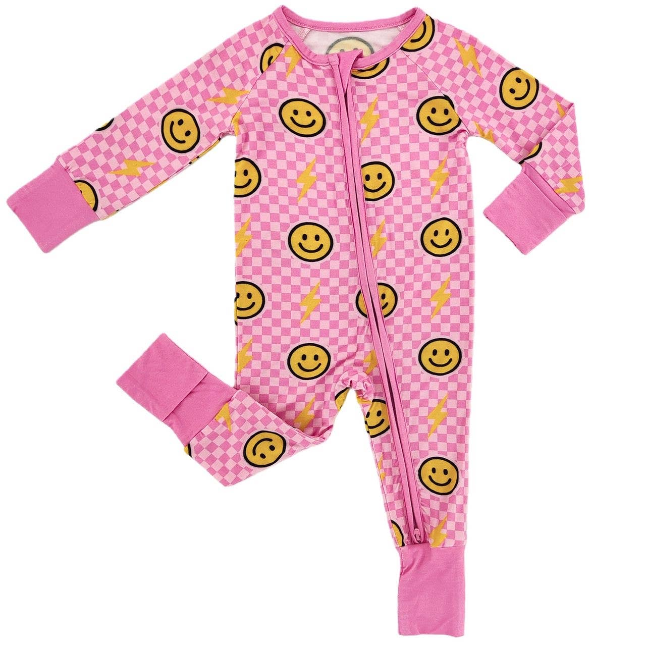 Pink Bolt Check Bamboo Sleeper