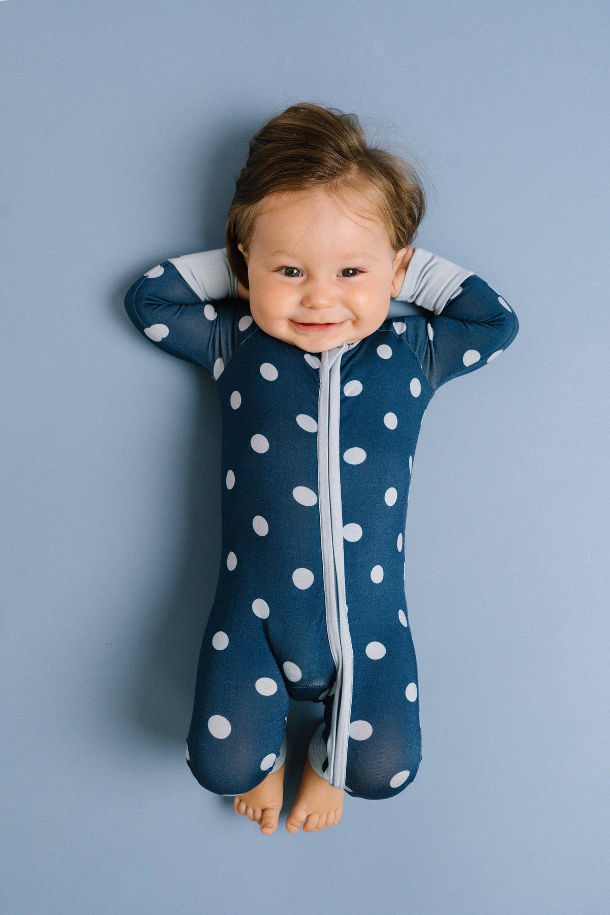 Navy Polkadot Bamboo Sleeper