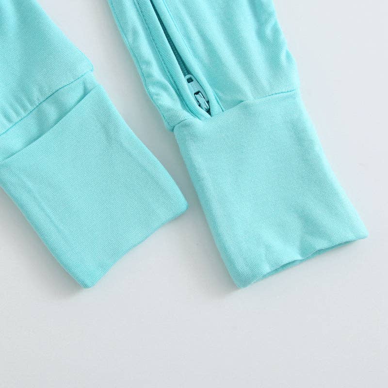 Turquoise Zippered Romper NICU Newborn Outfit