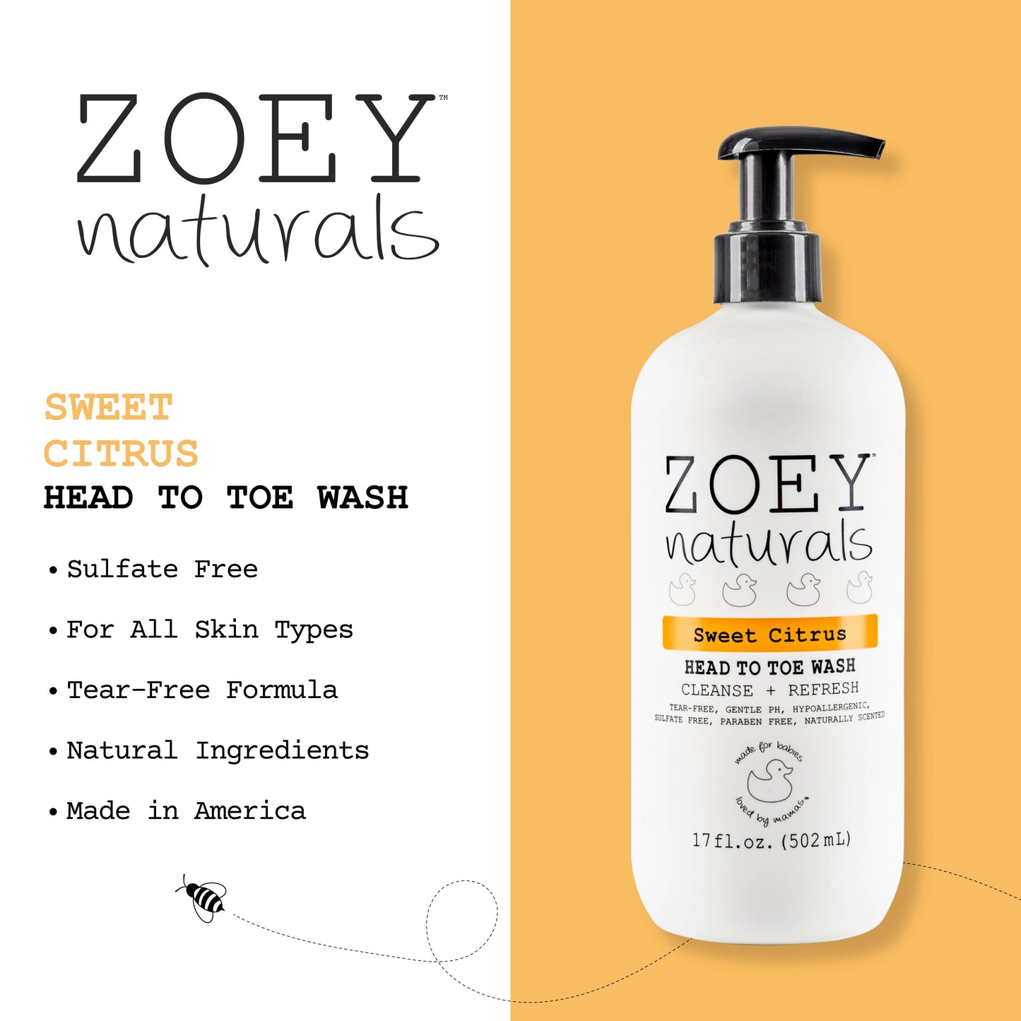 Sweet Citrus Head to Toe Wash - 17oz