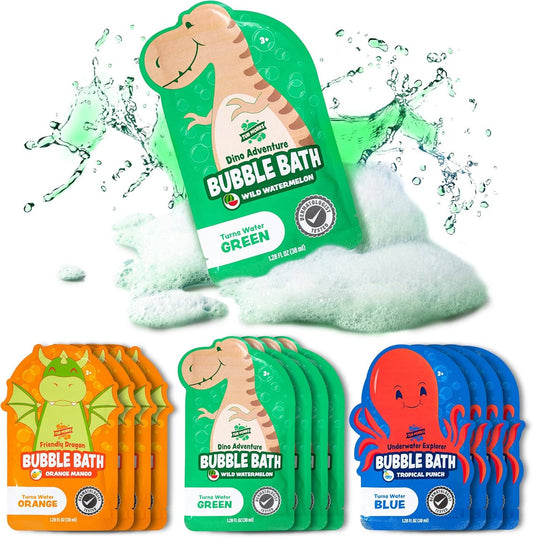 Tub Works® Magical Kids Bubble Bath, PaGreen, Blue & Orange Bath Colors