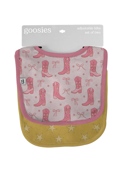 Cowgirl Boots & Bows - Bib Set