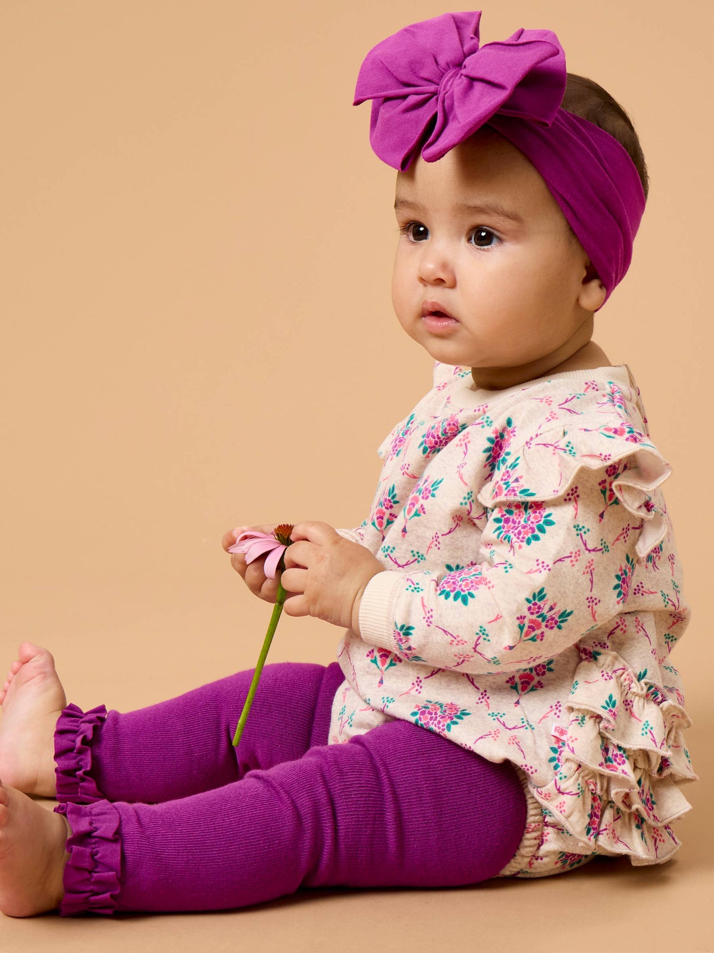 Girls Plum Tart Footless Ruffle Tights