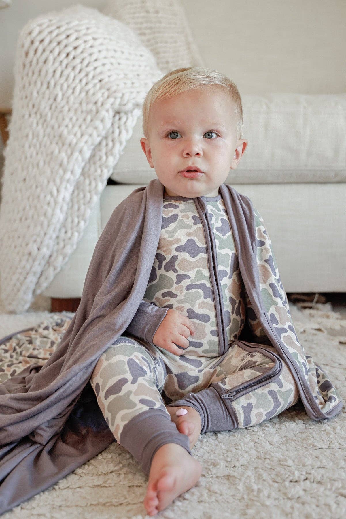 Convertible Zip Romper | Camo Cutie