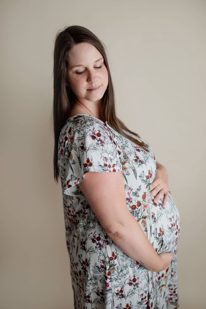 Floral Mommy Labor and Delivery/ Nursing Gown