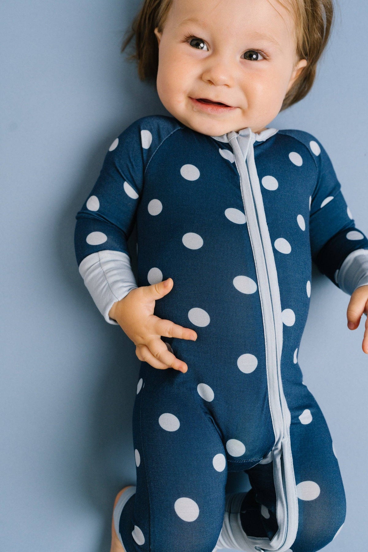 Navy Polkadot Bamboo Sleeper
