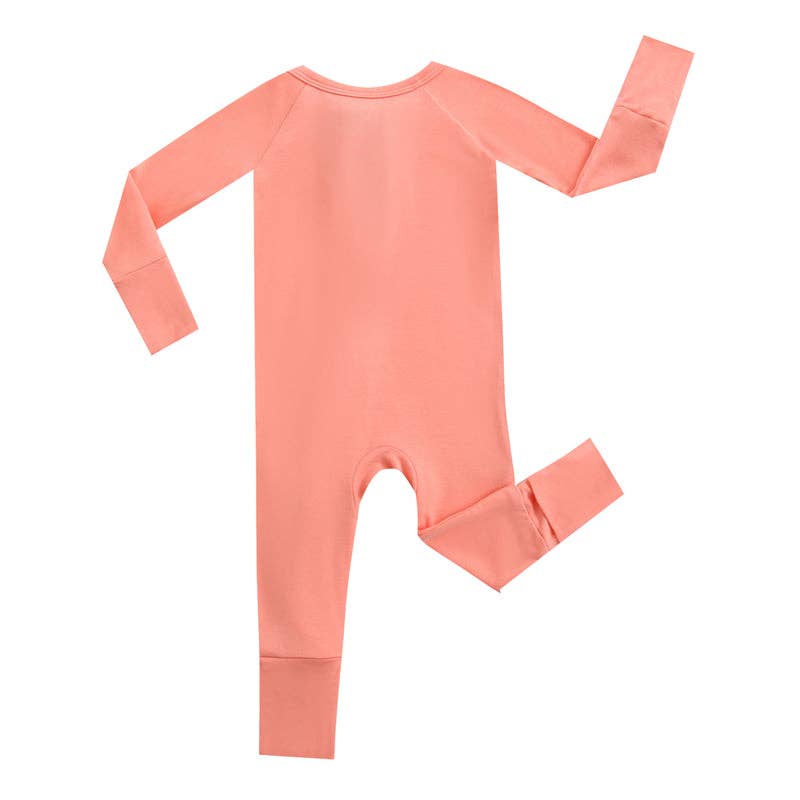 Joyful Coral Eco Friendly Baby Romper Cozy NICU Soft Footie 