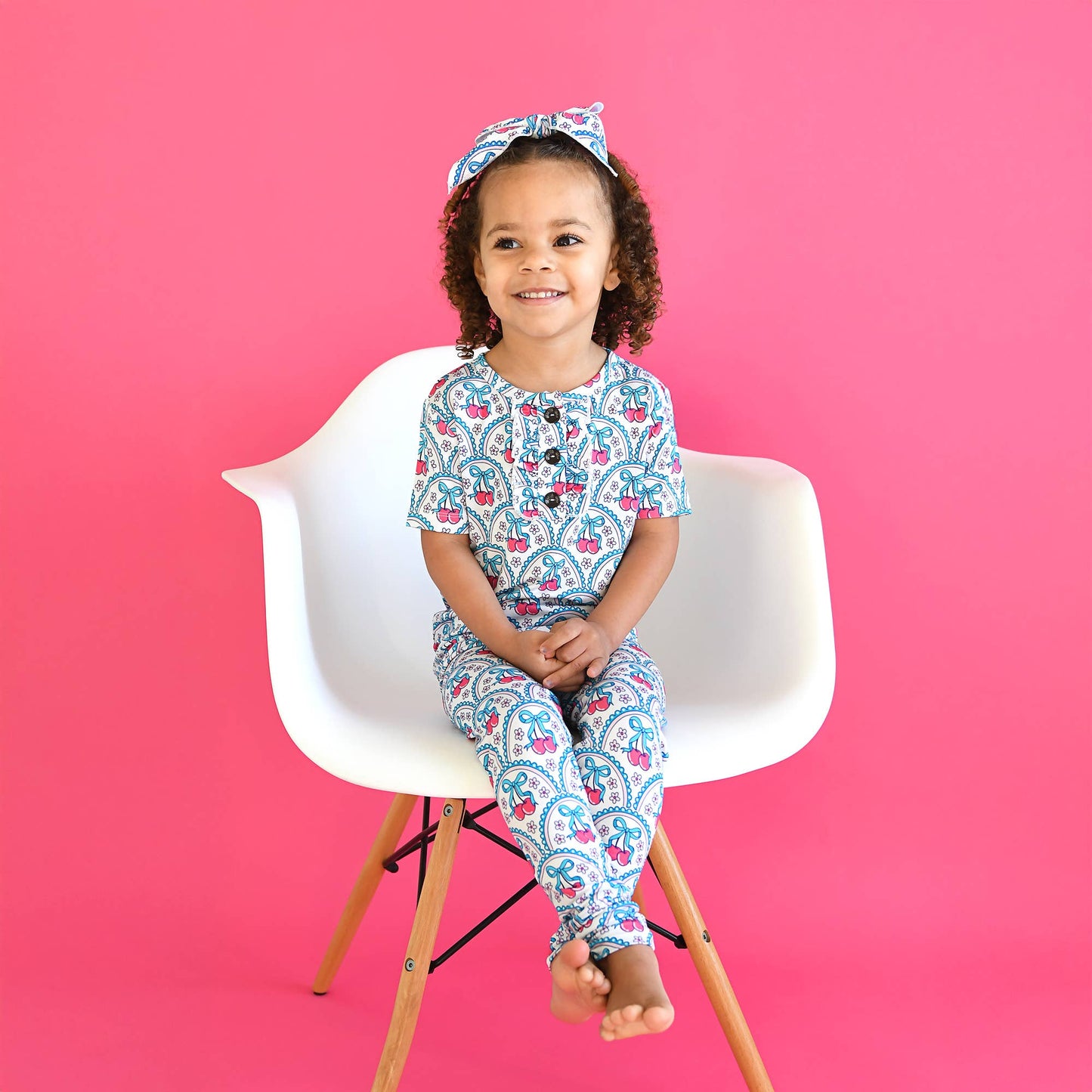 Cherry RUFFLE TWO PIECE Bamboo Cherry Lounge Set for Girls
