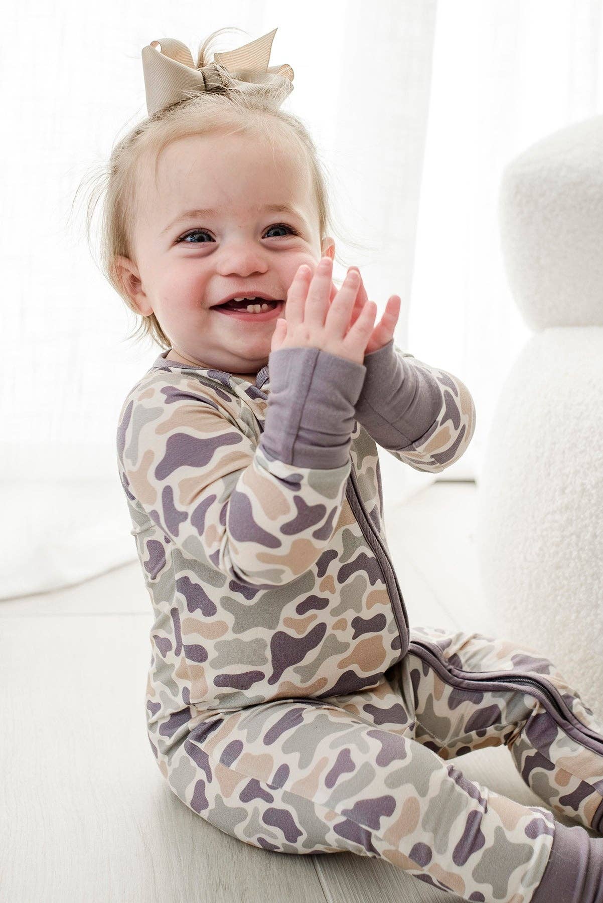 Convertible Zip Romper | Camo Cutie