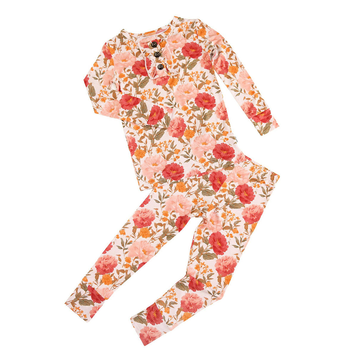 Felicity RUFFLE TWO PIECE Bamboo Floral Kids Girls Outfit