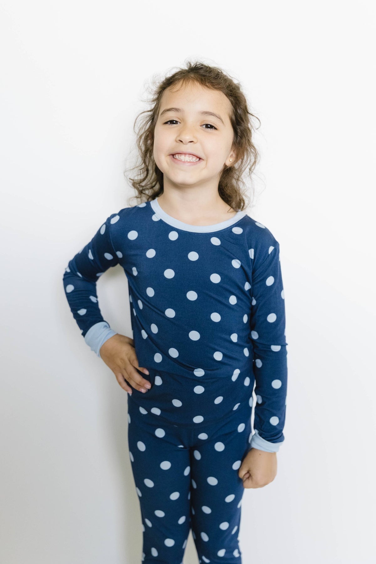 Navy Polkadot Bamboo Set