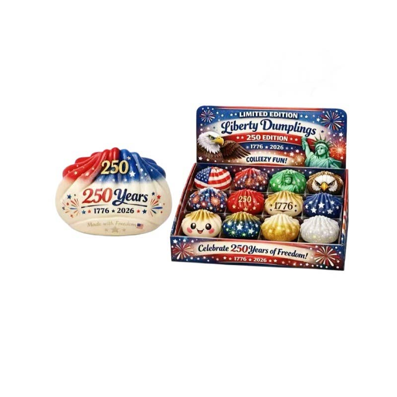 America 250 USA 250 Squishy Dumpling Fidget Toy box-12unit